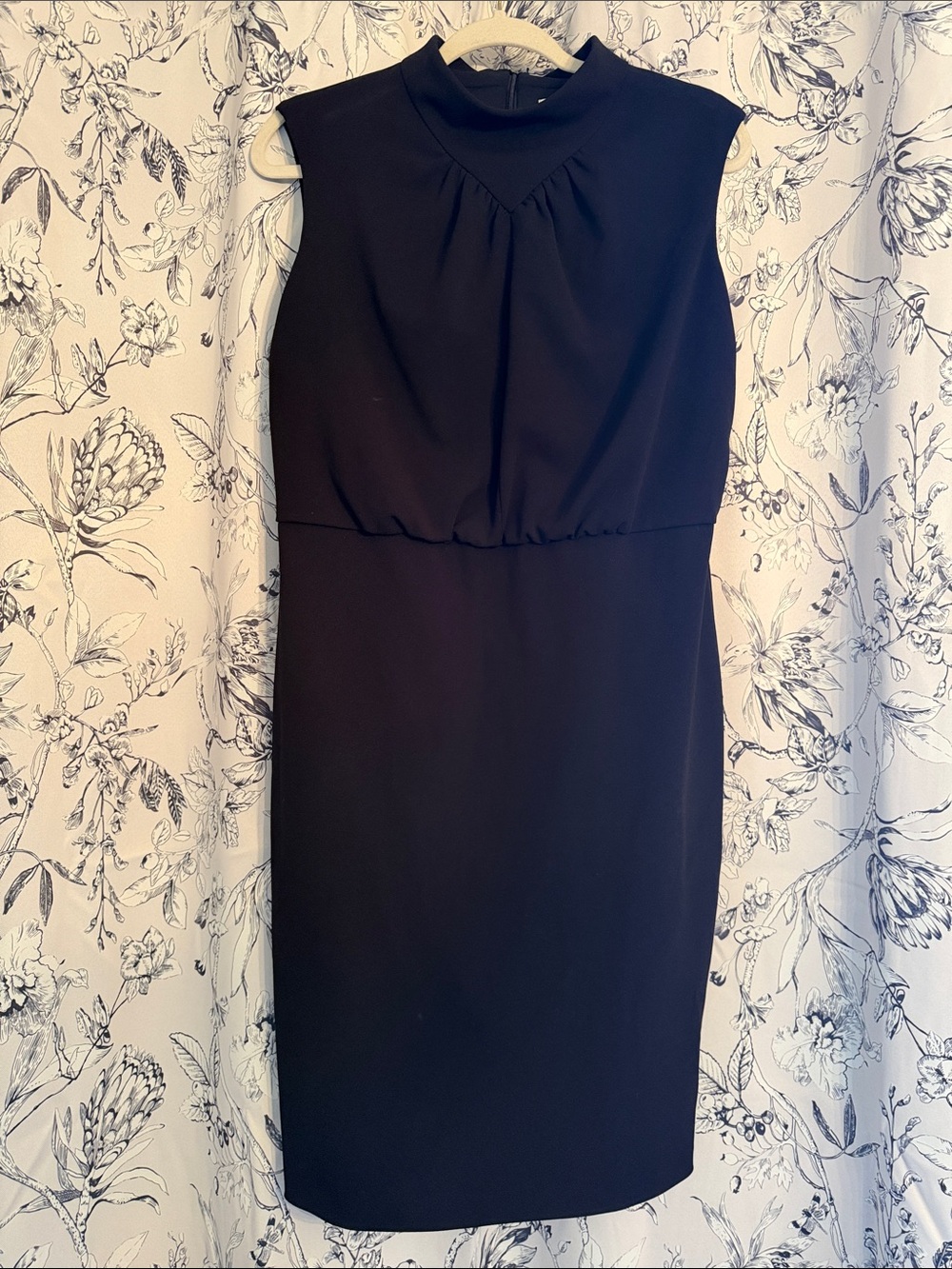 Calvin Klein Black Sleeveless Mock-Neck Sheath Dress
